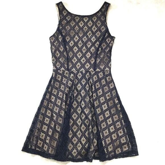 Speechless Womens Dress size 5 Navy Beige new nwt $69 Party Event Short Stretch - Picture 1 of 12